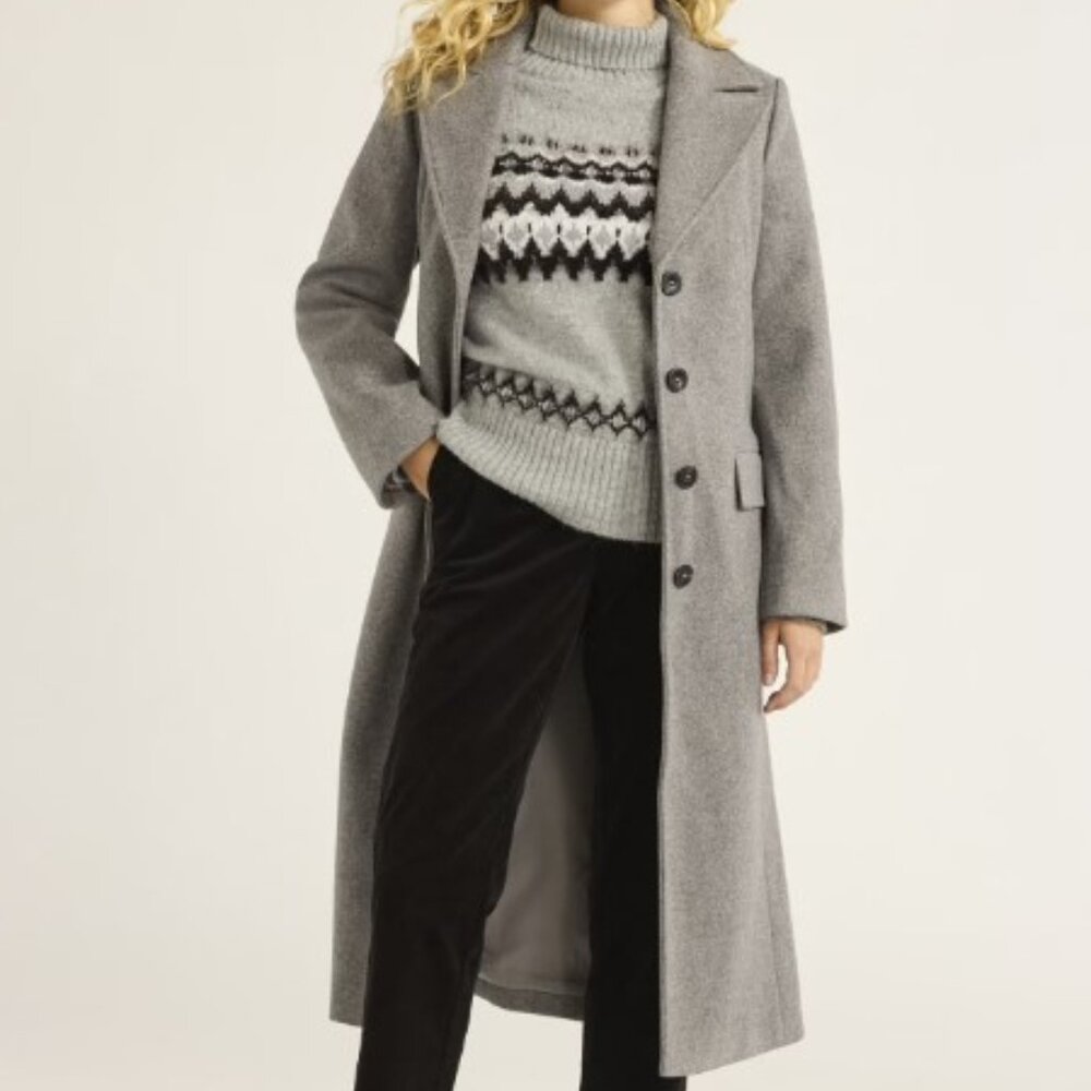 Free Assembly Women's Faux Wool Long Coat - NWT!